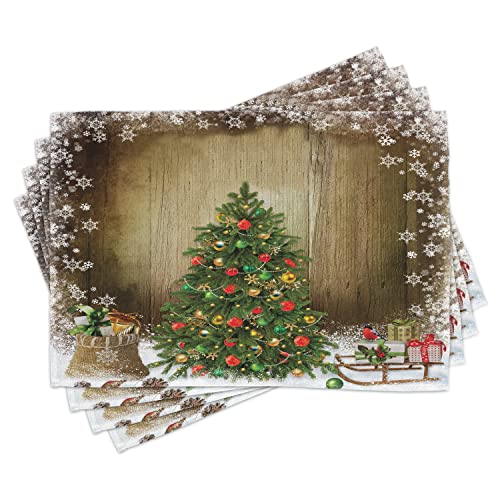 ABAKUHAUS Weihnachten Platzmatten, Pine Tree Presents, Waschbare Stoff...