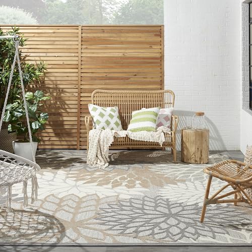 Nourison Home Aloha Natural 9'6" x 13' Area Rug - Easy Clean, Non Shedding, Bed Room, Living Room, Dining Room, Kitchen (10' x 13') - Thumbnail 4