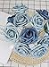 Jdsour 50pcs Artificial Flower，Real Touch Foam Roses w/Stem DIY for Wedding Bouquet Centerpieces Party Shower Home Decor-Dusty Blue Shades