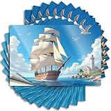 Auto-Aufkleber, Vintage-Segelschiff in der Nähe von Leuchtturm, lustige LKW-Aufkleber, Garagenschilder für Männer, lustig (6 x 9 cm)