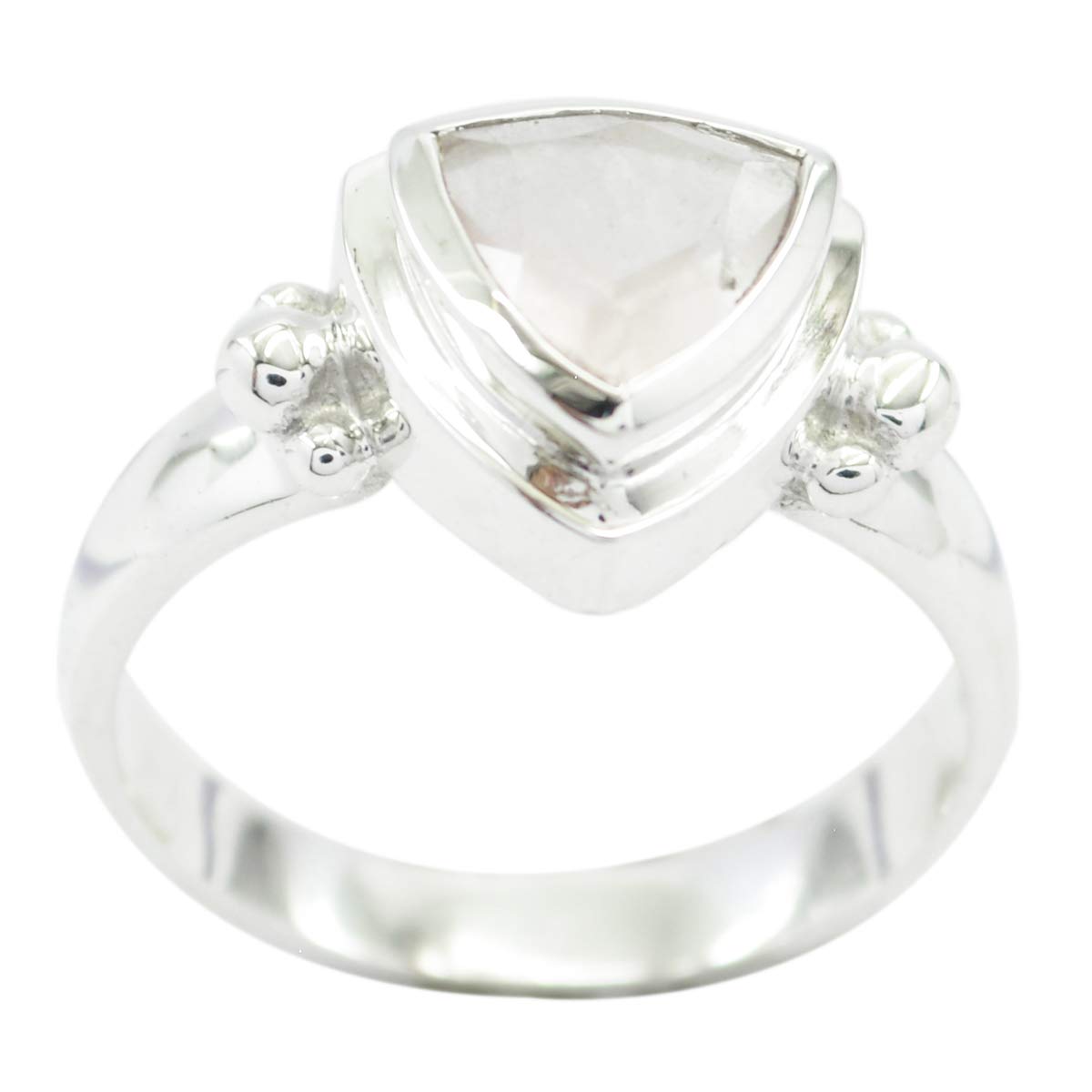 Bague de mariée triangle en argent qui ne noircit pas pour peau sensible