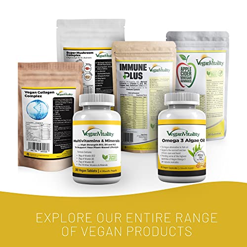Vegan Collagen Supplements For Skin, Hair, Nails & Joints With Biotin, Lysine, Bamboo Silica, Zinc, Vitamin C, E & A. 2 Months Supply. Plant Based Vegetarian Collagen Booster Supplement For Vegans #TOP5