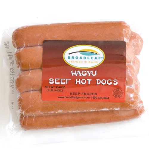 Australian Wagyu Beef Beef Hot Dogs, Skinless, 6 Inch - pack of 25, 3.2 oz ea