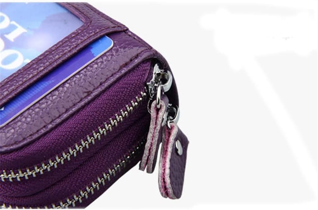 Zipper Organ Card Holder RFID Antimagnetic Leather Card Holder ID Card Holder