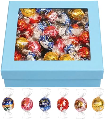 Luxury Chocolate LindtTruffles Gift Box 50 Individually Wrapped Assorted Truffles Gourmet Gift Ready Box For Gifting Dessert Tables And Celebrations