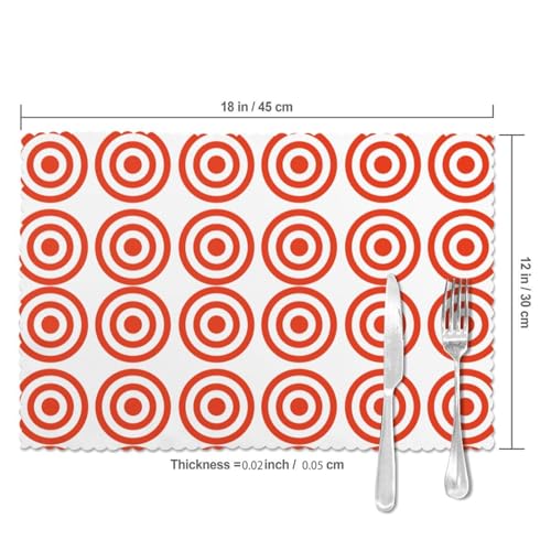 Set de table en polyester cible Vector Design lavable et résistant à la chaleur lot de 6 - 6