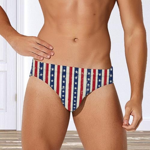USA Star Flag Men's Swim Briefs Low Waist Bikini Swimsuit Underwear Beach Swimwear4
