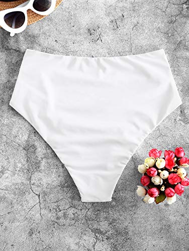 Image of ZAFUL Women High Waisted Bikini Bottoms Ruched Swimsuit Bottom Tummy Control Bathing Suit Bottoms