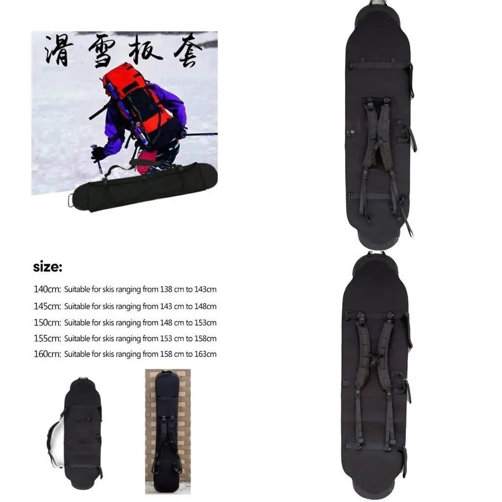Torba na narty M5TC, wodoodporna, do uprawiania sportów zimowych, podróży i snowboardu, czarna