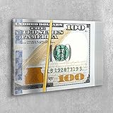 Money Press Rubberband Rolled Up Dollar Money Design Canvas Print Art Home Decor Wall (24in x 18in...