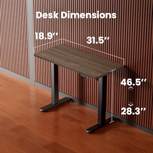 Image of ErGear Height Adjustable Electric Standing Desk, 32 x 19 Inches Sit Stand up Desk, Memory Computer Home Office Desk, Dark Walnut