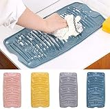  Zhengbenchang Tabla de Lavar de Plástico Acoplable Nueva, Tabla de Lavar para Lavar Ropa Lavabo Grande, Mini Tabla de Lavar de Silicona Portátil, Tabla de Lavar Plegable (Gris)