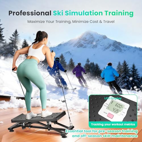 Image of Balance Board for Adults, Rocking Stepper with Resistance Bands, 300LBS Portable Wobble Board, Quiet Side to Side Ski Simulator Trainer Exercise Machine for Home Gym Core Workout
