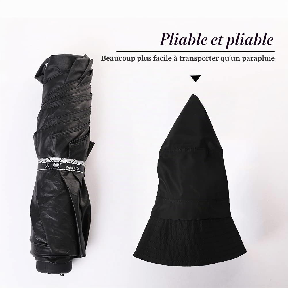 Comhats Chapeau de pluie unisexe 100 % étanche pour la marche, le vélo, avec visière et sangle de menton élastique [enlever le film de protection des deux côtés de la visière]