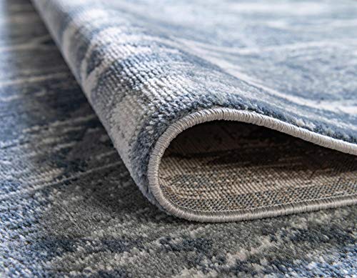 Tapete cuadrado 8 pies azul gris Rugs.com miniatura 7