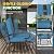 Incbruce 5 Pcs(6 Seats) Outdoor Metal Furniture Sets Wrought Iron Patio Conversation Sets, (Glider, 2 Single Chairs, Loveseat, and Coffee Table) with Cushion (Peacock Blue)
