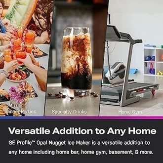 Profile GE Profile Opal 2.0 XL with 1 Gallon Tank, Chewable Crunchable Countertop Nugget Ice Maker, Scoop Included, 38 lbs in 24 Hours, Pellet Ice Machine with WiFi & Smart Connected, Black Stainless