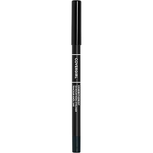 COVERGIRL Exhibitionist 24-Hour Kohl Eyeliner, Black, Gel Eyeliner, 0.04 Fl Oz,Black Eyeliner, Long Lasting Eyeliner, Gel Eyeliner Pencil, Glides On, Waterproof Eyeliner