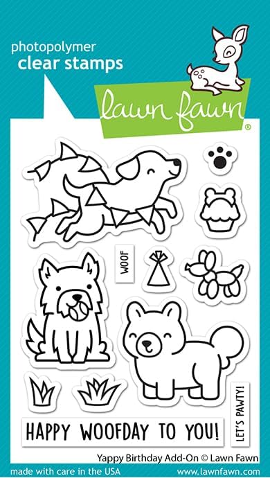 Miniatura 8 de Lawn Fawn - Yappy Birthday and Yappy Birthday Add-On - Sellos y troqueles - Paquete de 4 artículos
