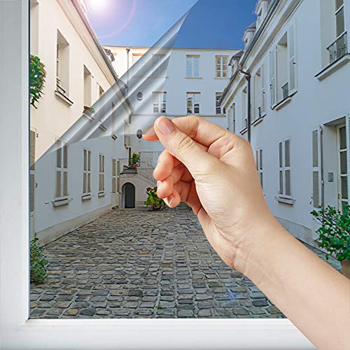 DIMEXACT - Film Miroir sans Tain réfléchissant pour Petit vitrage vis-à-vis lointain - alu Clair - 75 cm x 1 m - en Rouleau