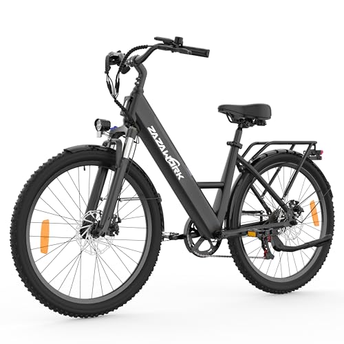 Bicicleta eléctrica para adultos con batería de 17.5 Ah, bicicleta eléctrica de 250 W, rango de 40 a 90 km, bicicleta eléctrica para hombre de 26 pulgadas con 7 velocidades y suspensión delantera
