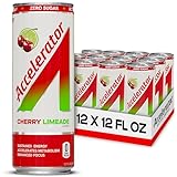 Accelerator Energy Drink, Cherry Limeade 12oz can (12 pack), Zero Sugar, Sustained Energy from 100% Natural Caffeine (200mg from Green Coffee Bean & Green Tea extract)