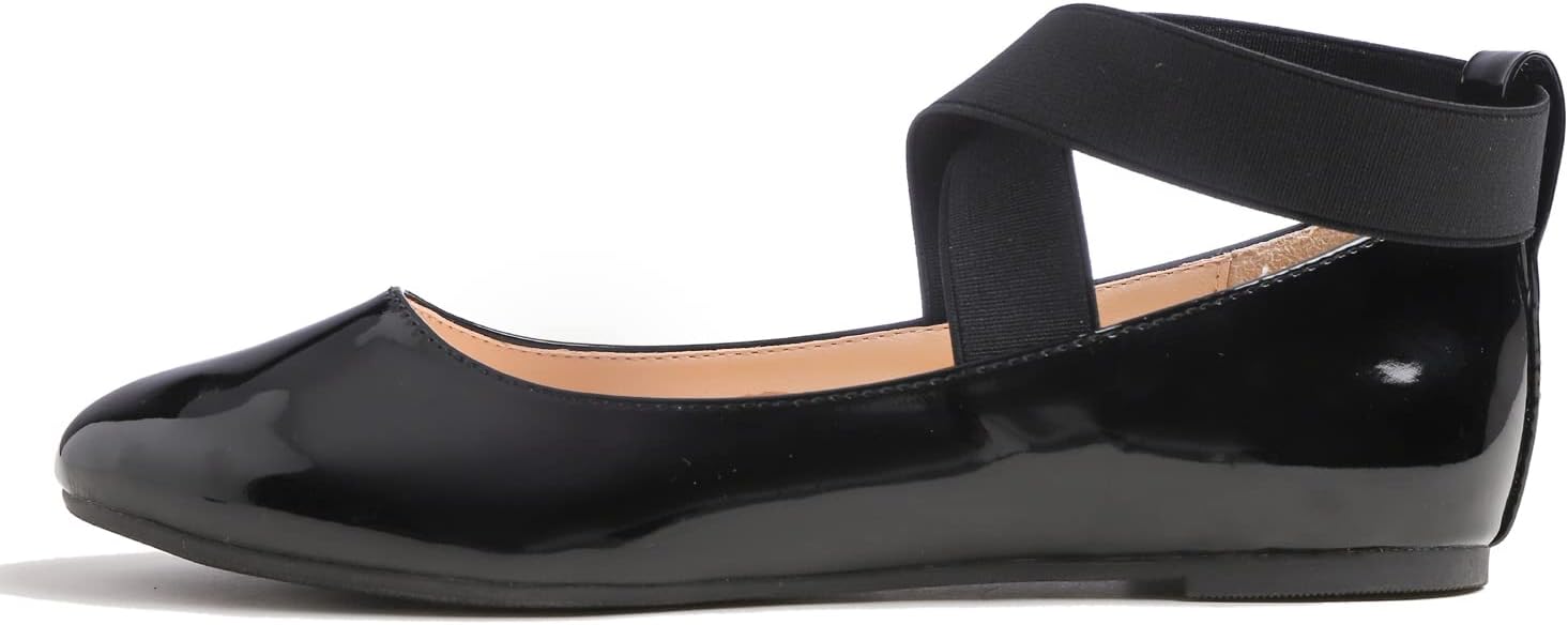 FEVERSOLE Women's Fashion Elastic Ankle Strap Shoes Round Toe Ballet Flat - Image 2