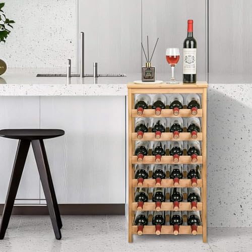Soporte para 24 Botellas de Vino de Bambú Natural miniatura 1