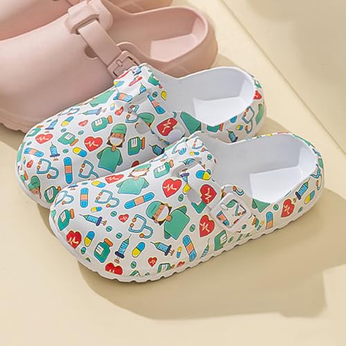 Image of Arch Support Nurse Clogs for Women and Men, Adjustable Buckle Mules Non Slip Work Shoes Chef Garden Sandals, Slip-On Cushion Slippers Slides