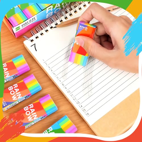 2B Radiergummi, 30 Stück Regenbogen Radiergummi Set, Sanft Radierer Klassischer Gummi Radiergummis für den Universellen Gebrauch in Schulbüros Skizzen Gemälde Bildende Kunst