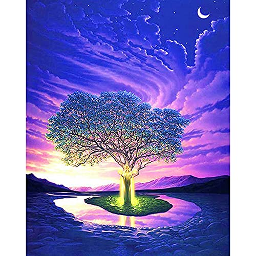 Peinture diamant arbre de la vie grand format 80x180cm broderie strass complet pour salon