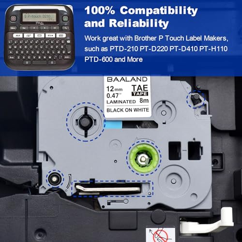 10-Pack Label Maker Tape Replacement for TZe231 Brother P Touch Label Maker Tape 12mm 0.47 Inch Laminated White Tz Tape Compatible for PT-D210 PT-D200 PT-D220 PT-H100 PT-H110 PT-D6 image 5