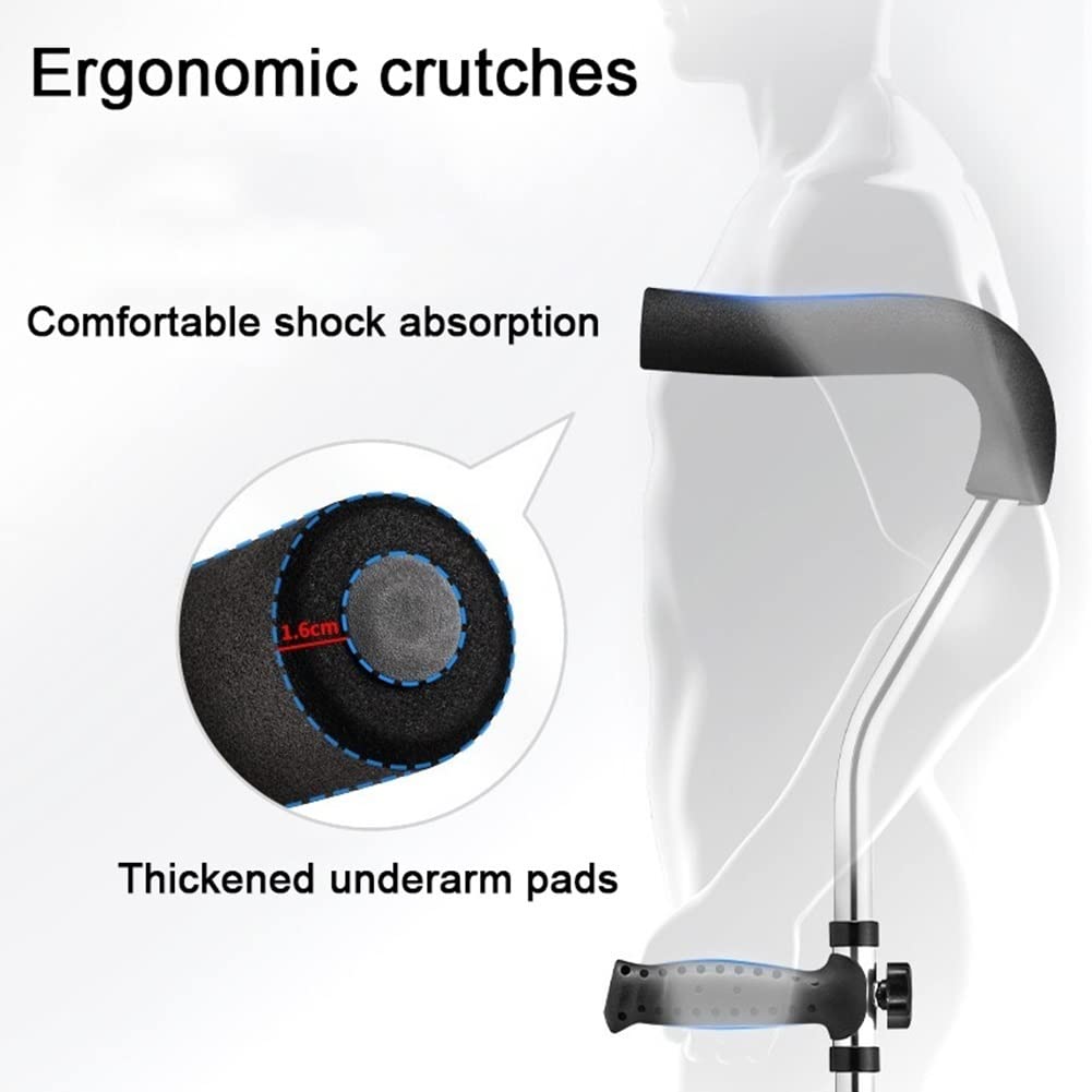 Kule Pod Pachami dla Dorosłych, Lekkie Aluminiowe Kule do Chodzenia, Pomoce do Chodzenia, Ergonomiczny Uchwyt, Dotyczy Starszych, Niepełnosprawnych, 1 Para
