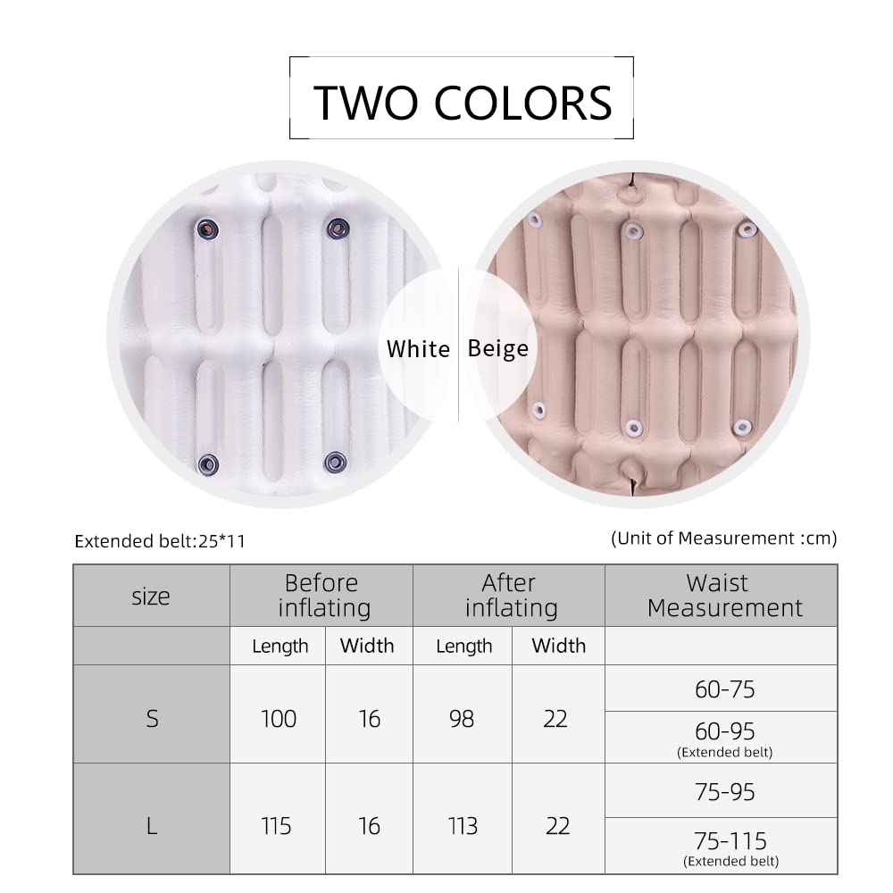 Cinturón de espalda de descompresión, columna de aire más fuerte para tu espalda, alivio del dolor de espalda (tipo I, beige, talla S (25-36 pulgadas) 6