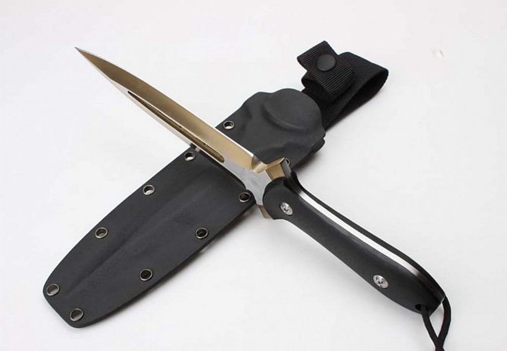 Generisch TEERMA VC9- Integriertes geschmiedetes gerades Messer im Freien mit fester Klinge, Überlebensmesser, Perfektes Bushcraft Messer Outdoor,Jagdmesser,Angelmesser mit feststehende Klinge