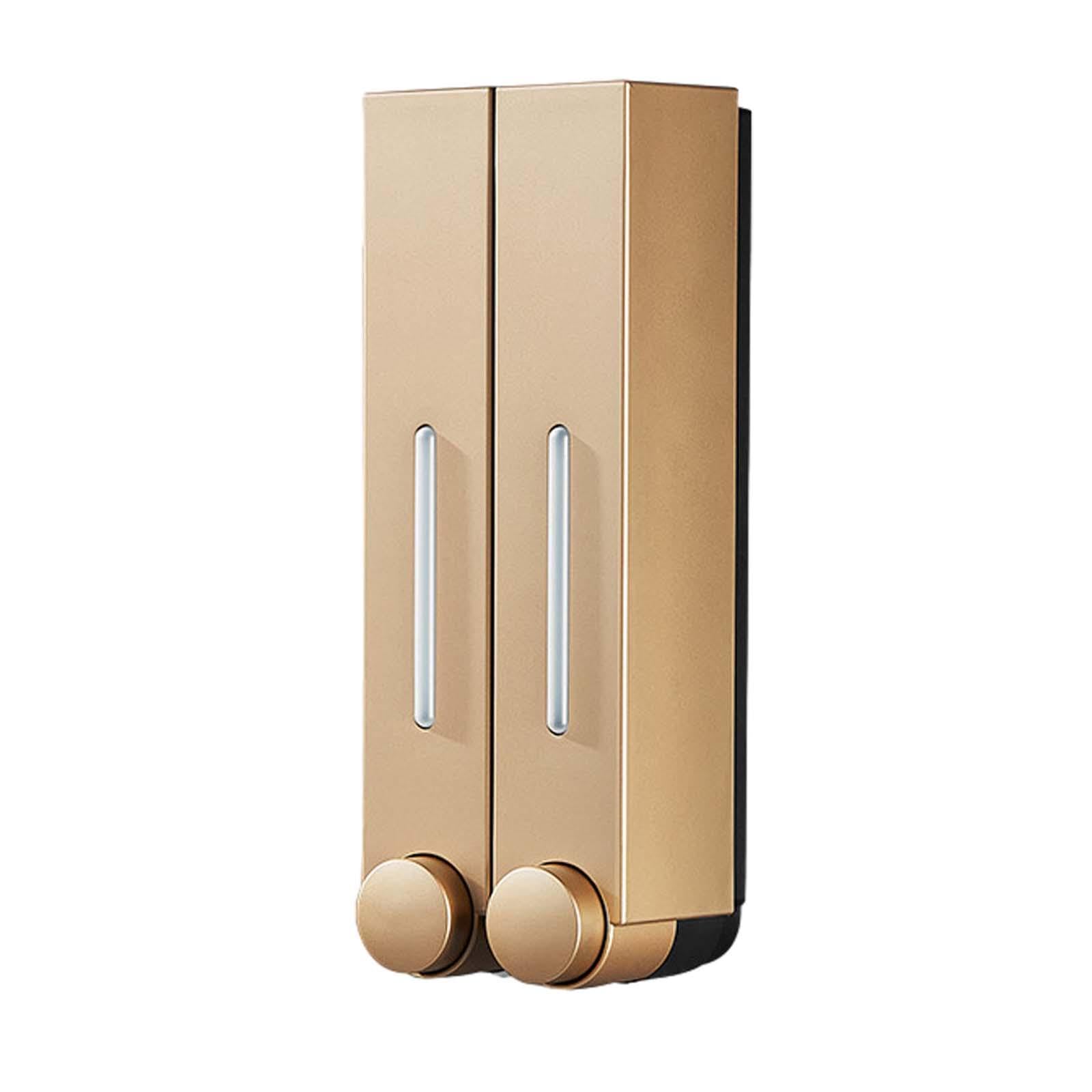 MagiDeal Dispensador Manual de Jabón para Platos, Contenedor de Loción Práctico, Resistente, Recargable, Montado en La Pared, para El Hogar, Baño, Cocina, Rest, Doble Cabeza