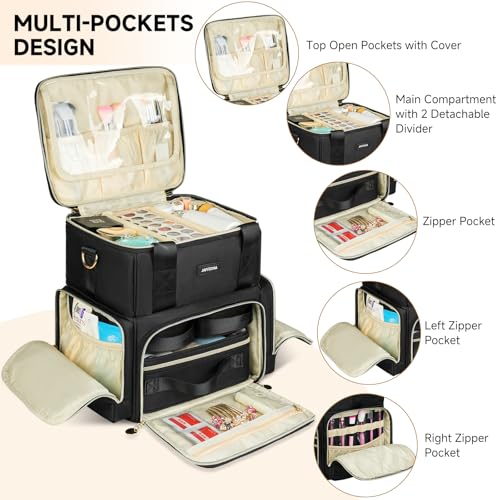 Trousse de maquillage extra large double couche antichoc pour palettes
