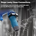 Camco Water Bandit | Features a Highly Flexible Silicone-Polymer Sleeve & ABS Male Water Hose Connection | Works with Damaged or Stripped Faucet Threads or Faucets Without Threads (22484)