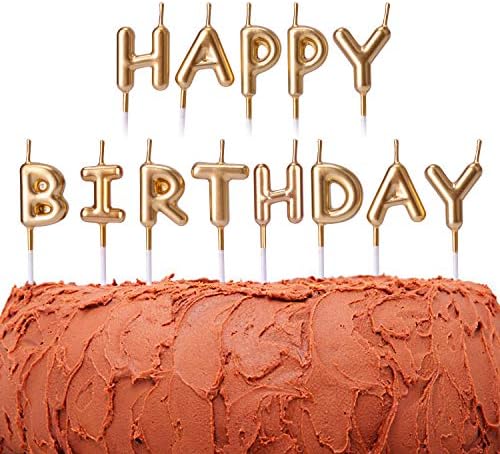 ESEOE Candles, Birthday Candles for Christmas/Birthday/Wedding/Reunion/Theme Party, Happy Birthday Cake Candles for Adults/Kids (Gold)