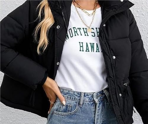 Mincib Women’s Cozy Black Cropped Puffer Jacket – Perfect for Winter Adventures! - Image 5