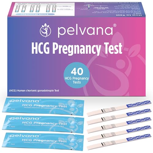 Pelvana HCG Pregnancy Test Strips 40 Count - Accurate Results in 5 Minutes, Easy to Use at Home, Value Pack Ideal for Women Trying to Conceive Naturally & Needing to Test Often - Bulk Pregnancy Tests