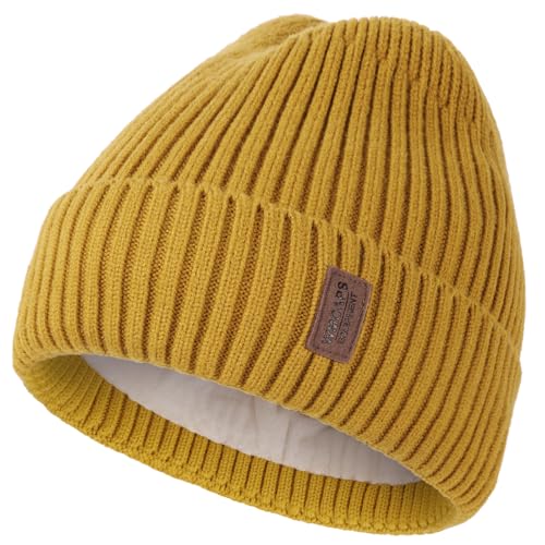 Image of Wmcaps Warm Beanie for Men Women, Fleece Lined Beanie Warm Winter Caps Unisex Fashion Knit Cuffed Cap
