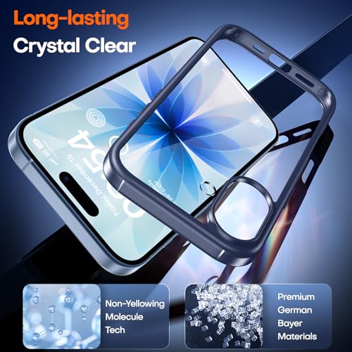 Image of TAURI for iPhone 17 Case, with Screen Protector, Blue | Full Camera Protection, Anti-Yellowing Military-Grade Protection Shockproof Slim Phone Case for iPhone 17