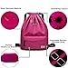 Peicees Waterproof Drawstring Sport Bag Lightweight Sackpack Backpack for Men and Women (Rose Red)