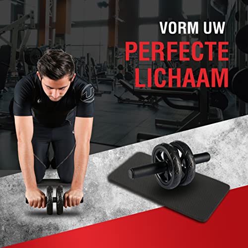Ultrasport buiktrainer AB Wheel, buikspiertrainer voor thuis, voor het trainen van buikspieren, rug en schouders, roller van het bovenlichaam incl. kniemat, ruimtebesparend sporttoestel, groen - Image 5