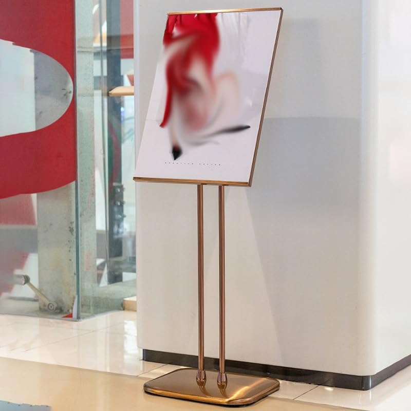 XPLKQXE Soporte Para Carteles Y Avisos, Pie Soporte Para Pósteres, Portátil Para Exteriores Señalización Con Base Pesada Pie Para Bodas Para Restaurantes(Gold,40x32x130cm/4pcs)