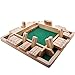 Price comparison product image GrowUpSmart Shut the Box Dice Game (2-4 Players) for Clever Kids & Adults [4 Sided Large Wooden Board Game, 8 Dice & Shut-the-Box Rules] Smart Game for Learning Numbers, Strategy & Risk Management