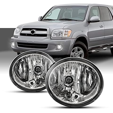 Nixon Offroad Fog Light Set for 2001-2007 Toyota Sequoia, 2000-2006 Toyota Tundra w/Bulbs + Wiring Kit + Switch, Driving Fog Light Assembly (Clear Lens) Cover