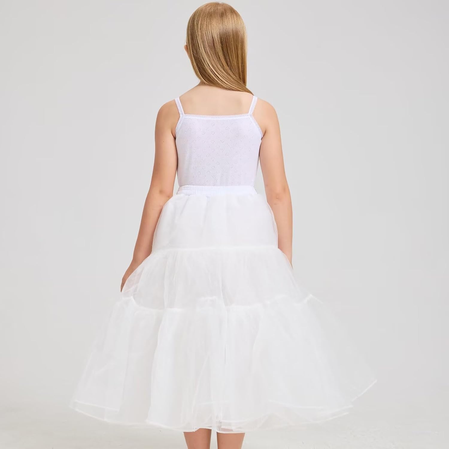 Long A-Line Petticoat Skirts Hoopless Underskirts Slips for Girls H108