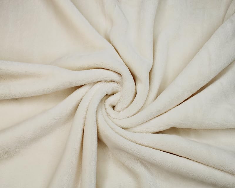 Needleberry Ivory Fleece Fabric - 5 Metre x 150cm - 100% Polyester - Soft, Durable Material for Sewing, Crafts, Quilting and Upholstery